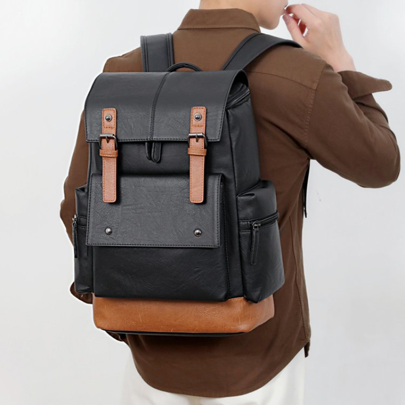 Leather Backpack Vintage - Nova Mochila de Couro Vintage para