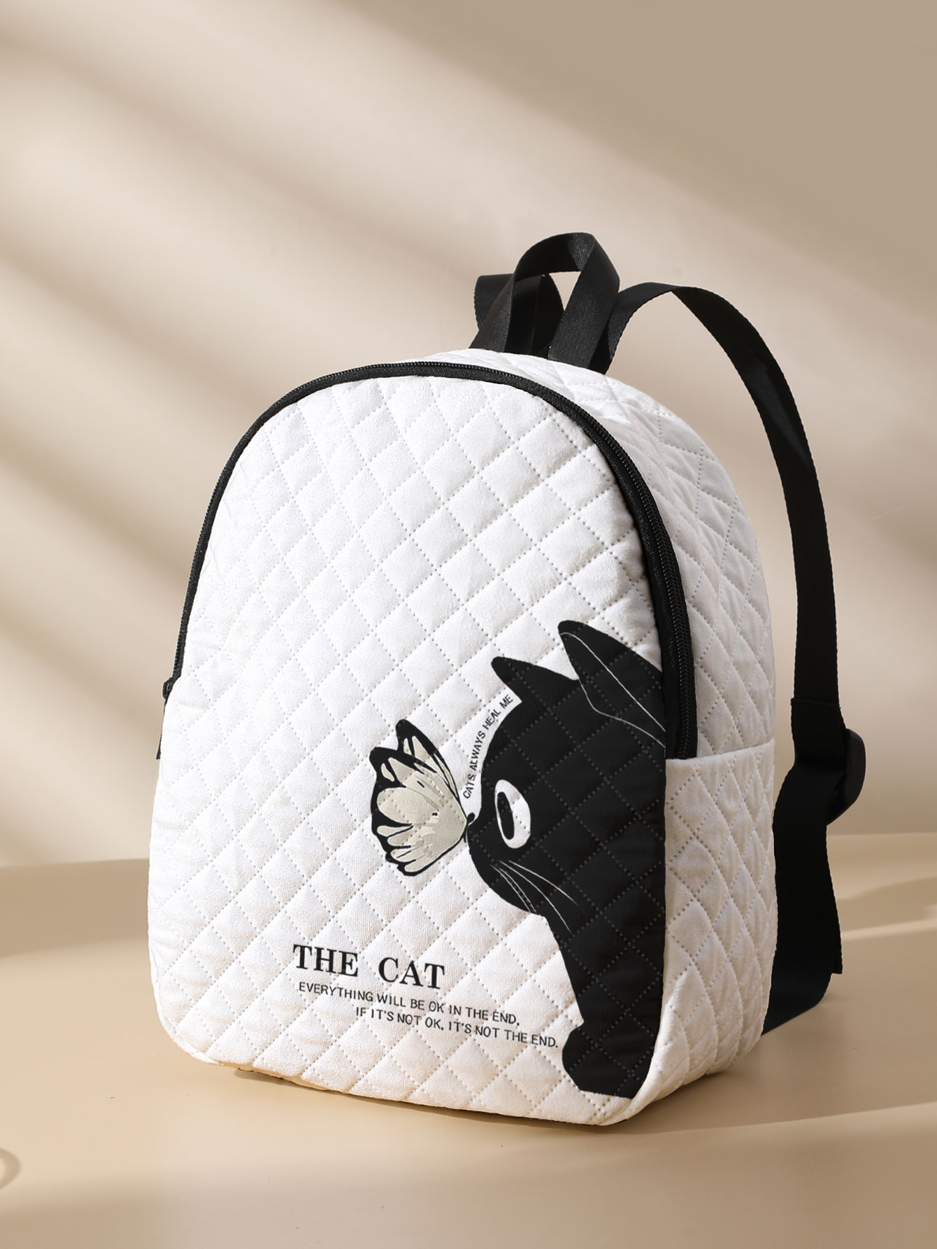 Mini Backpack Purse - Mochila compacta acolchoada com estampa de