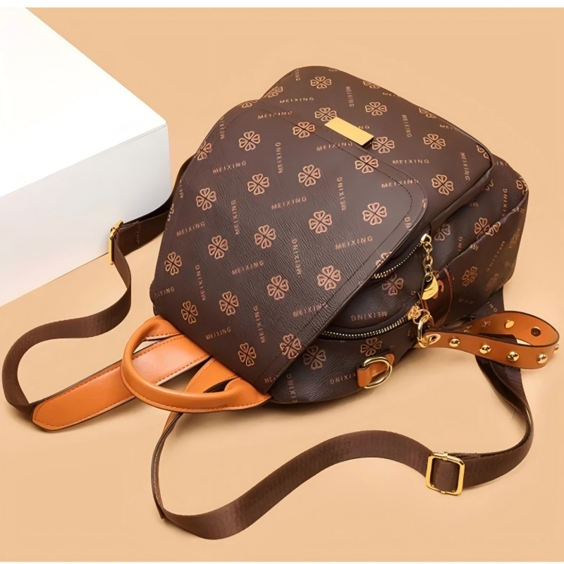 Mochila Retro Estampada para M - Leather Backpack Vintage avaliação e preço